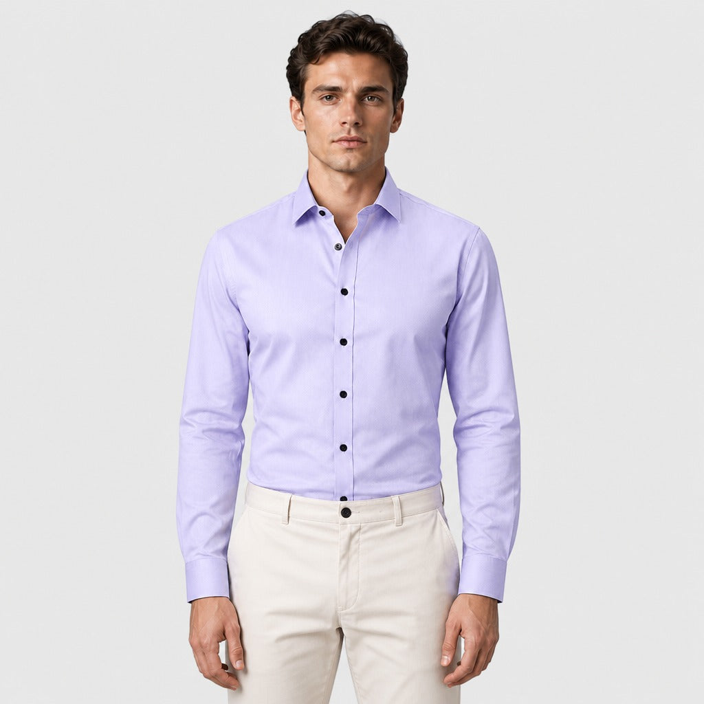 Men’s Formal Long Sleeve Button-Down Shirt Lavender