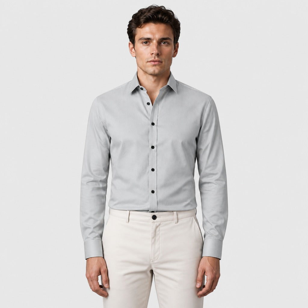 Men’s Formal Long Sleeve Button-Down Shirt Green