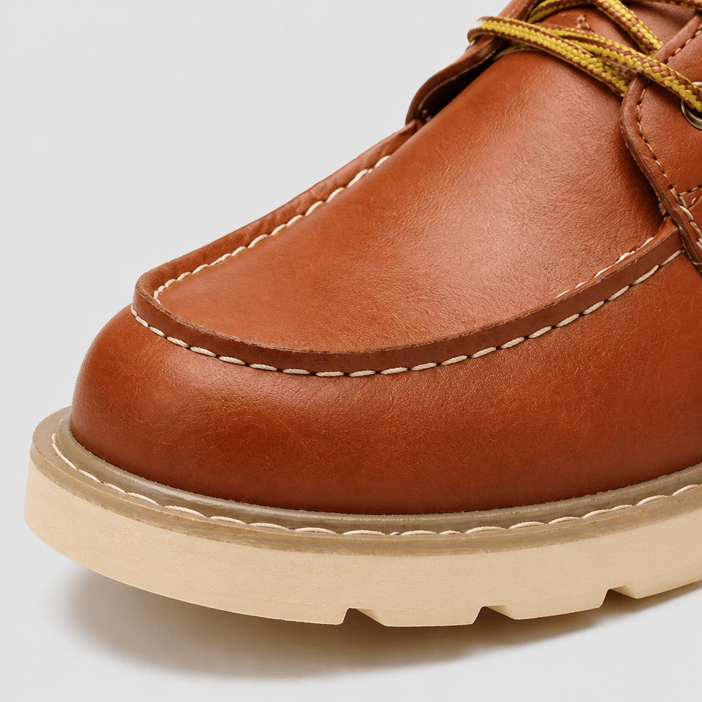 Men’s Genuine Leather Lace-Up Combat Boots detail
