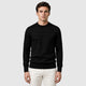 Men’s Glitter Knit Cotton Stretch Jumper Black front