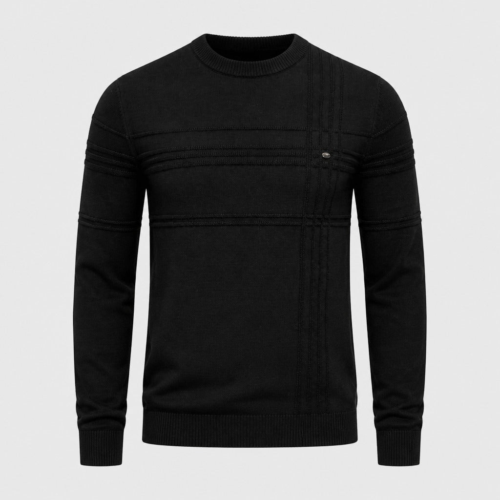 Men’s Glitter Knit Cotton Stretch Jumper Black product front