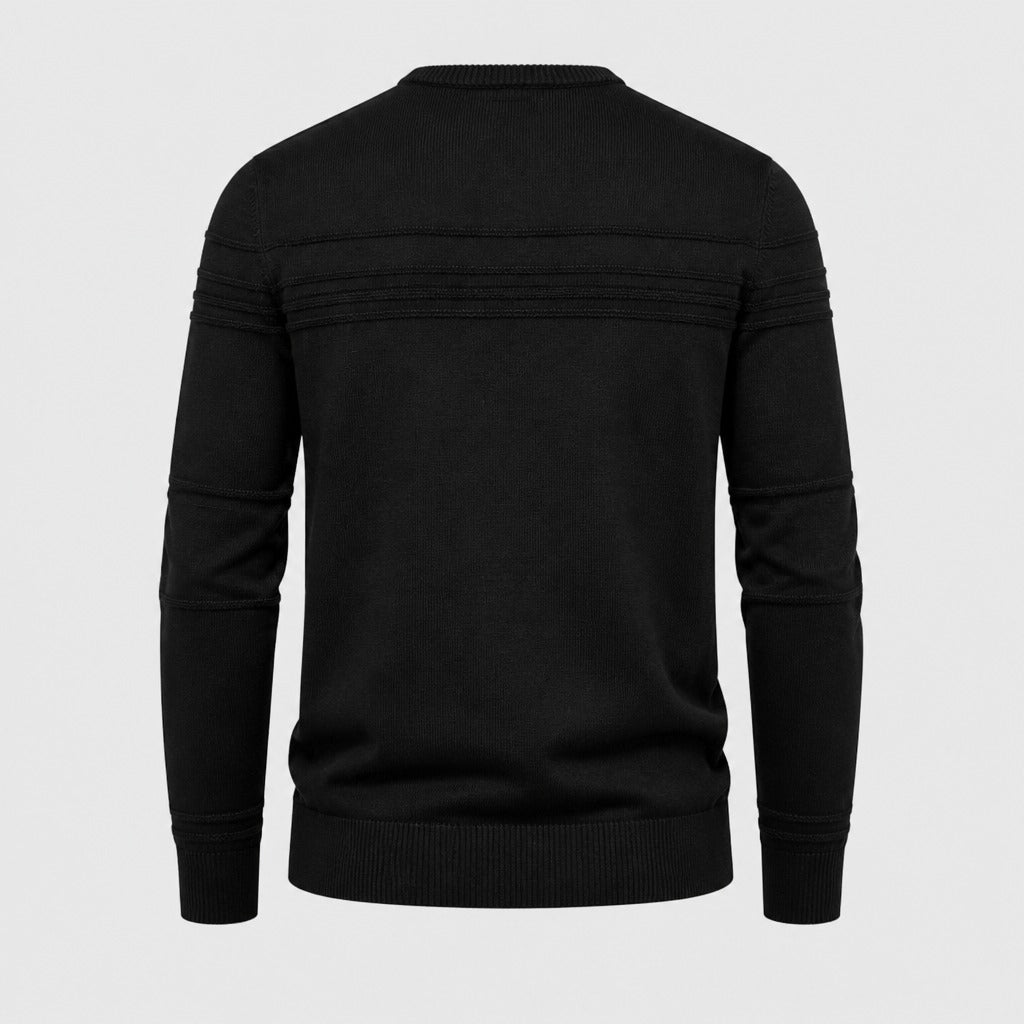 Men’s Glitter Knit Cotton Stretch Jumper Black product back