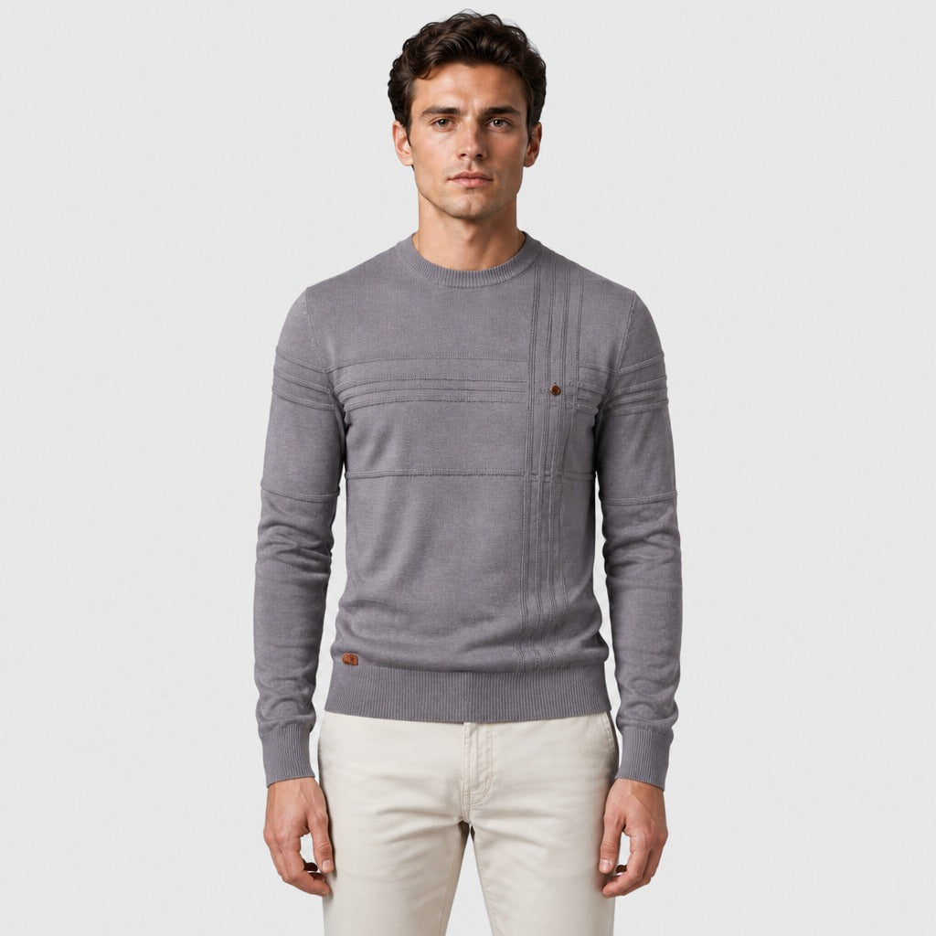 Men’s Glitter Knit Cotton Stretch Jumper Grey