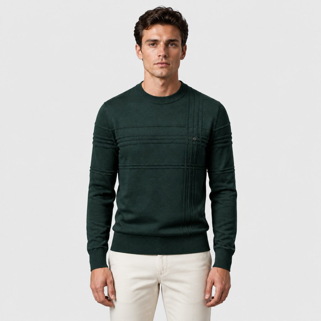Men’s Glitter Knit Cotton Stretch Jumper Green