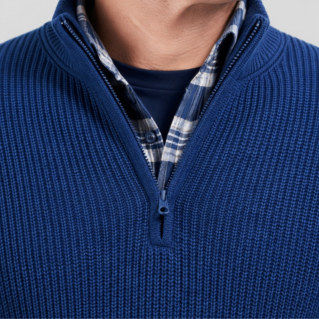 Men’s Half-Zip Knit Jumper with Collar detail