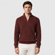 Men’s High Collar Zip Knit Jumper Red front