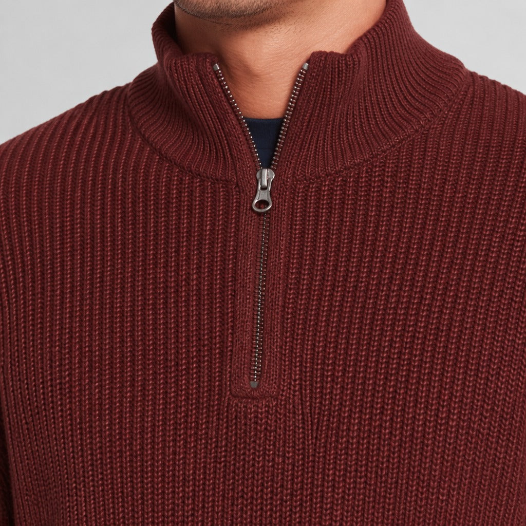 Men’s High Collar Zip Knit Jumper detail