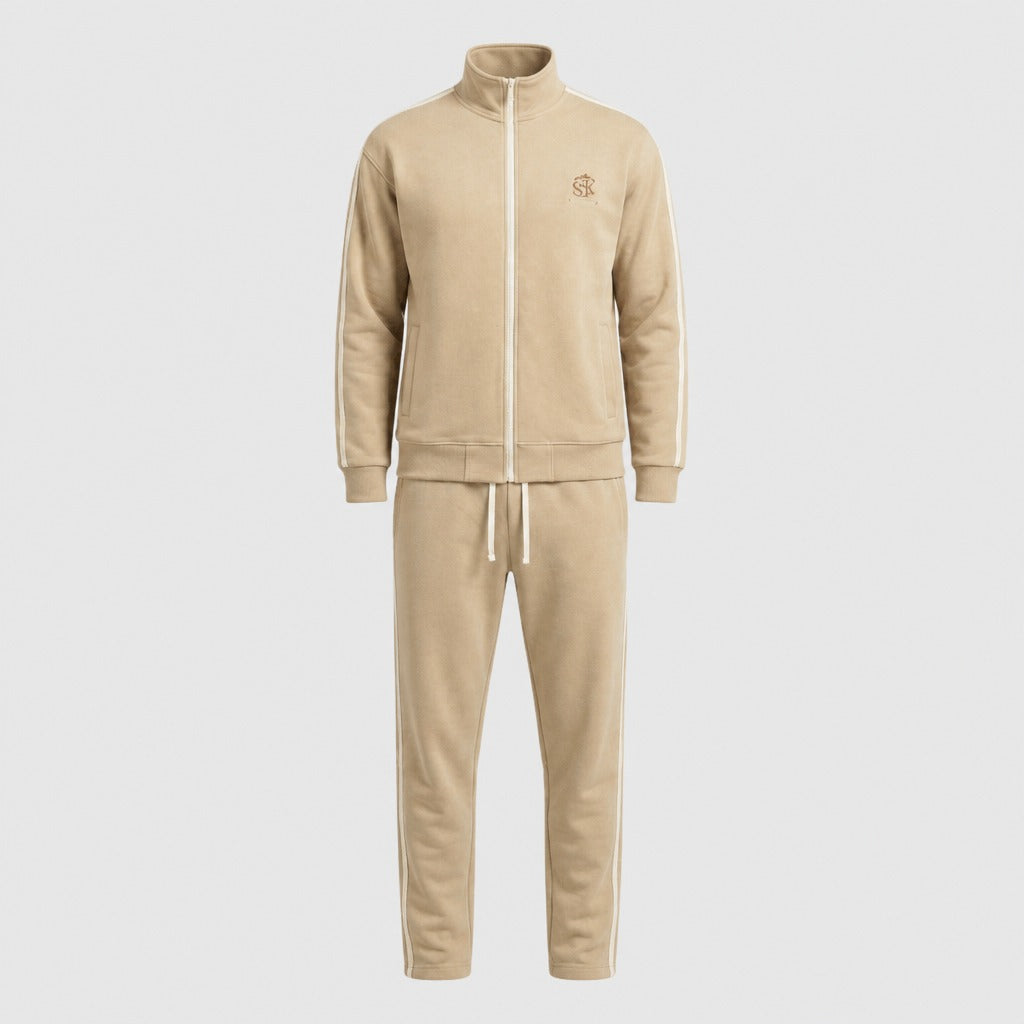 Men’s High-Waisted Cotton Blend Co-ord Set Beige product front