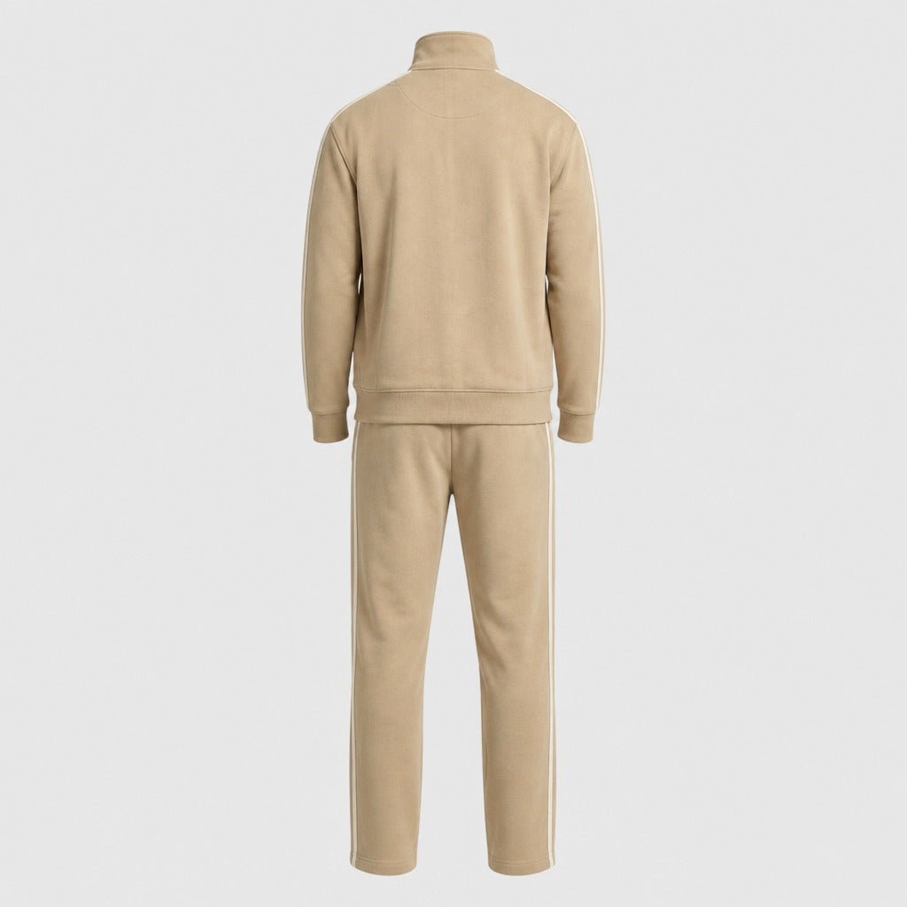 Men’s High-Waisted Cotton Blend Co-ord Set Beige product back