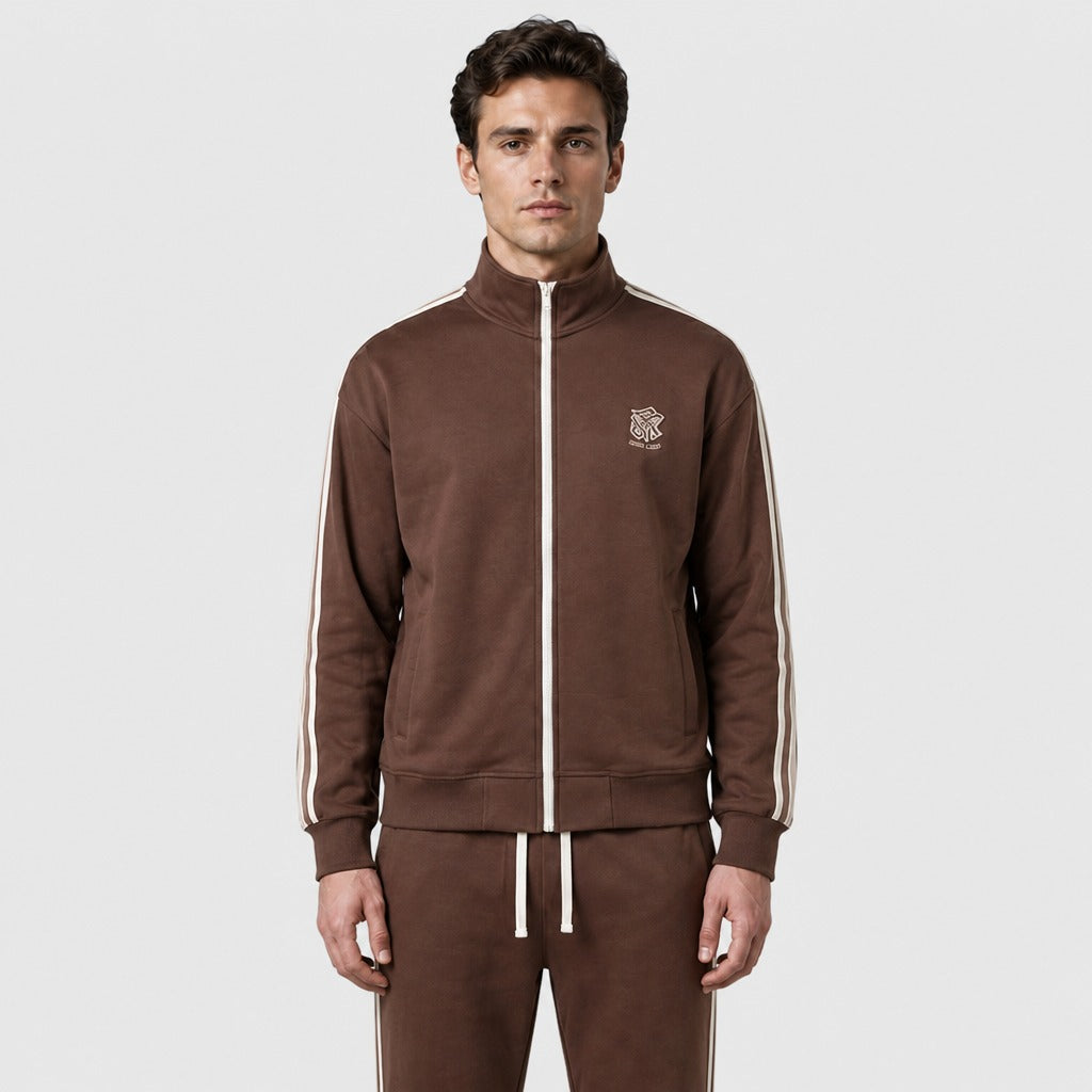 Men’s High-Waisted Cotton Blend Co-ord Set Coffee