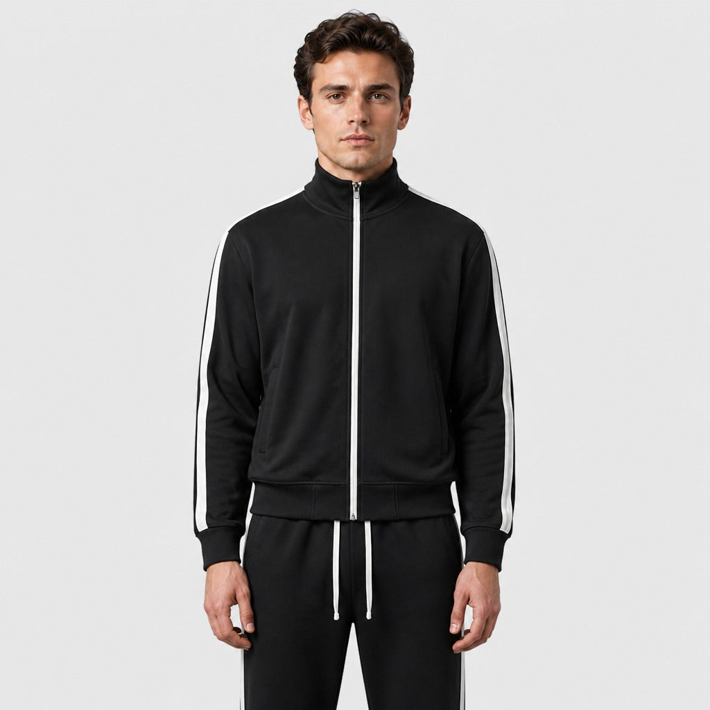 Men’s High-Waisted Cotton Blend Co-ord Set Black