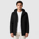 Men’s Hooded Cotton Blend Windbreaker Black front