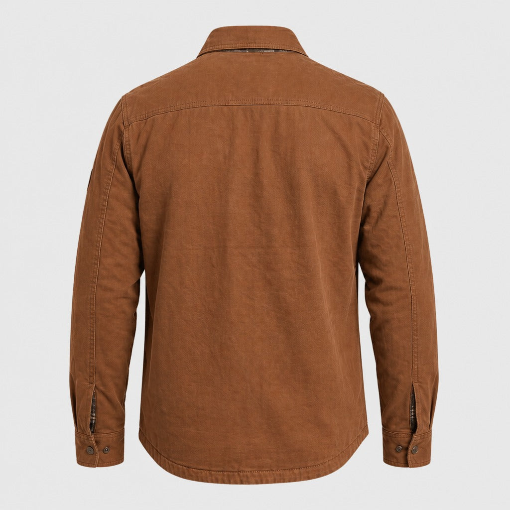 Men’s Hooded Cotton Safari Jacket Brown product back