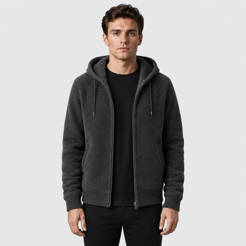 Men’s Hooded Fleece Zip Jacket Green