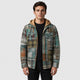 Men’s Hooded Plaid Flannel Jacket Mint Green front