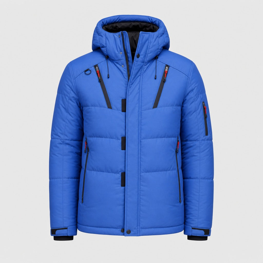 Men’s Hooded Puffer Jacket Blue product front