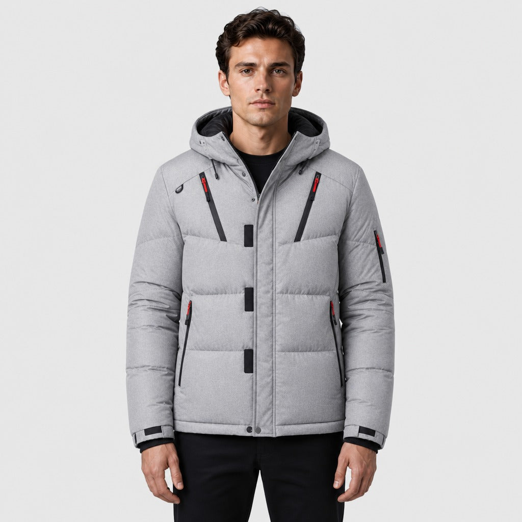 Men’s Hooded Puffer Jacket Grey