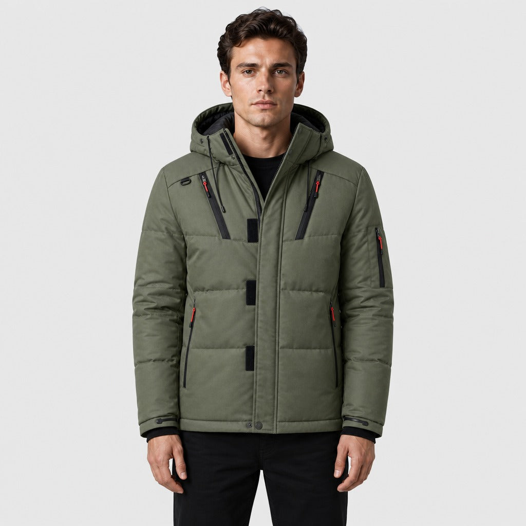 Men’s Hooded Puffer Jacket Green