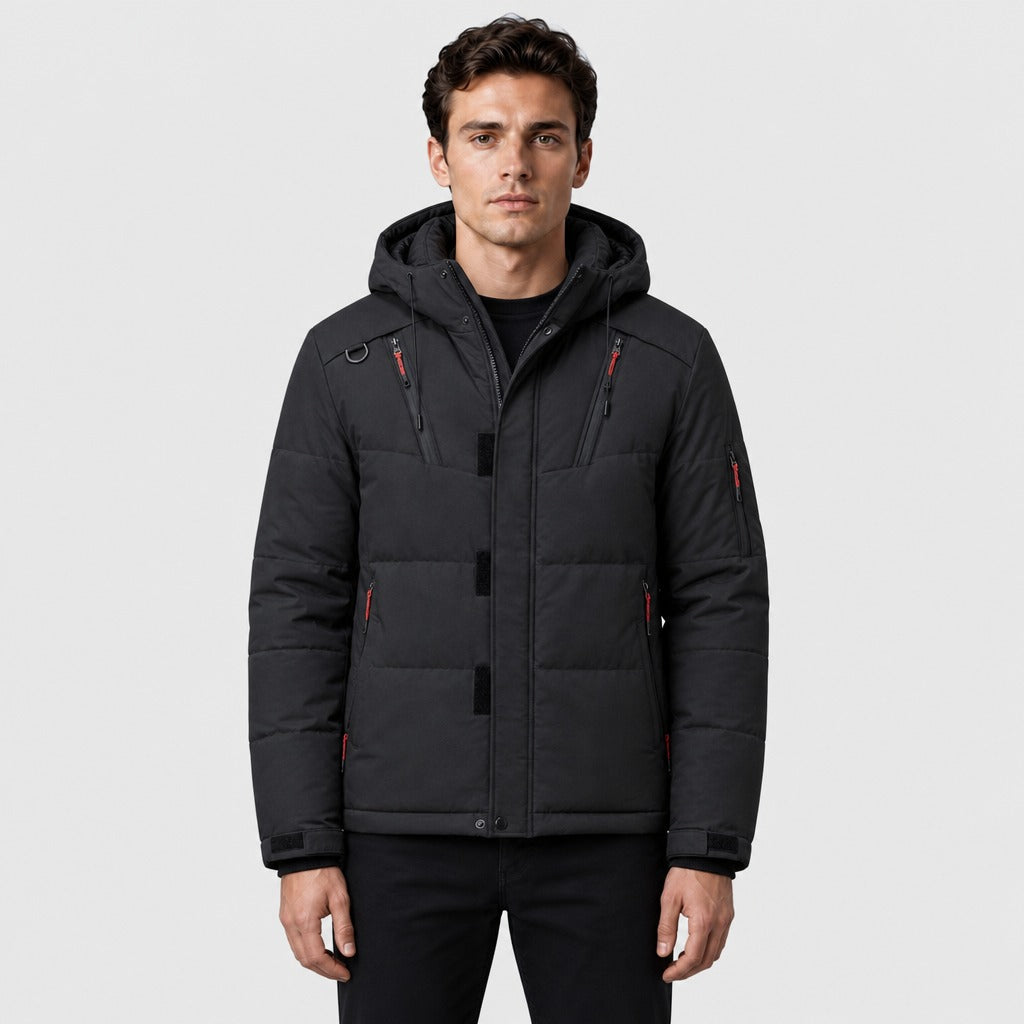 Men’s Hooded Puffer Jacket Black