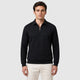 Men’s Jacquard Knit Collared Jumper Black front