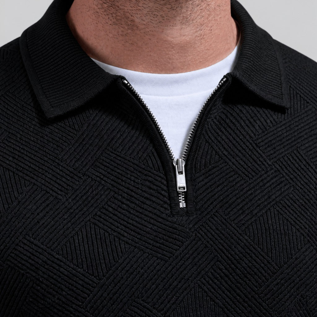 Men’s Jacquard Knit Collared Jumper detail