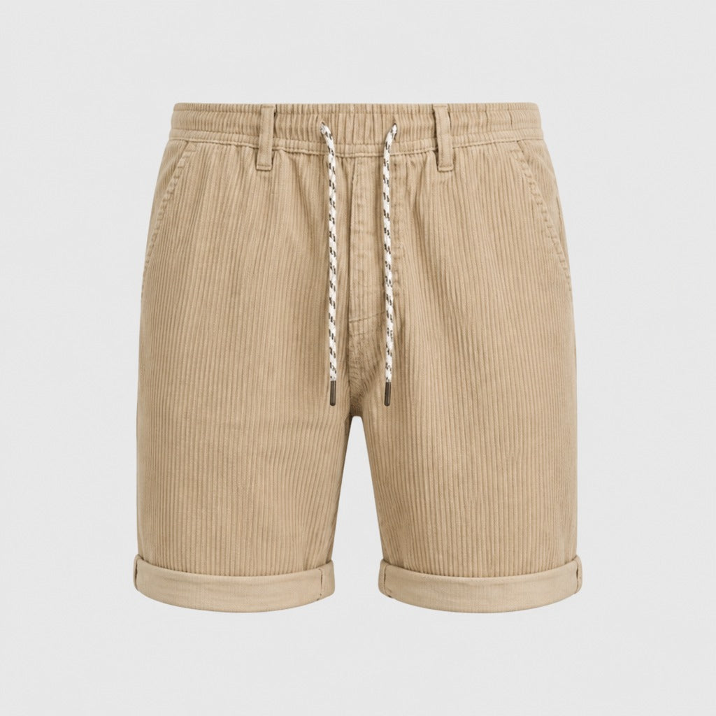 Men’s Knee Length Drawstring Shorts Beige product front