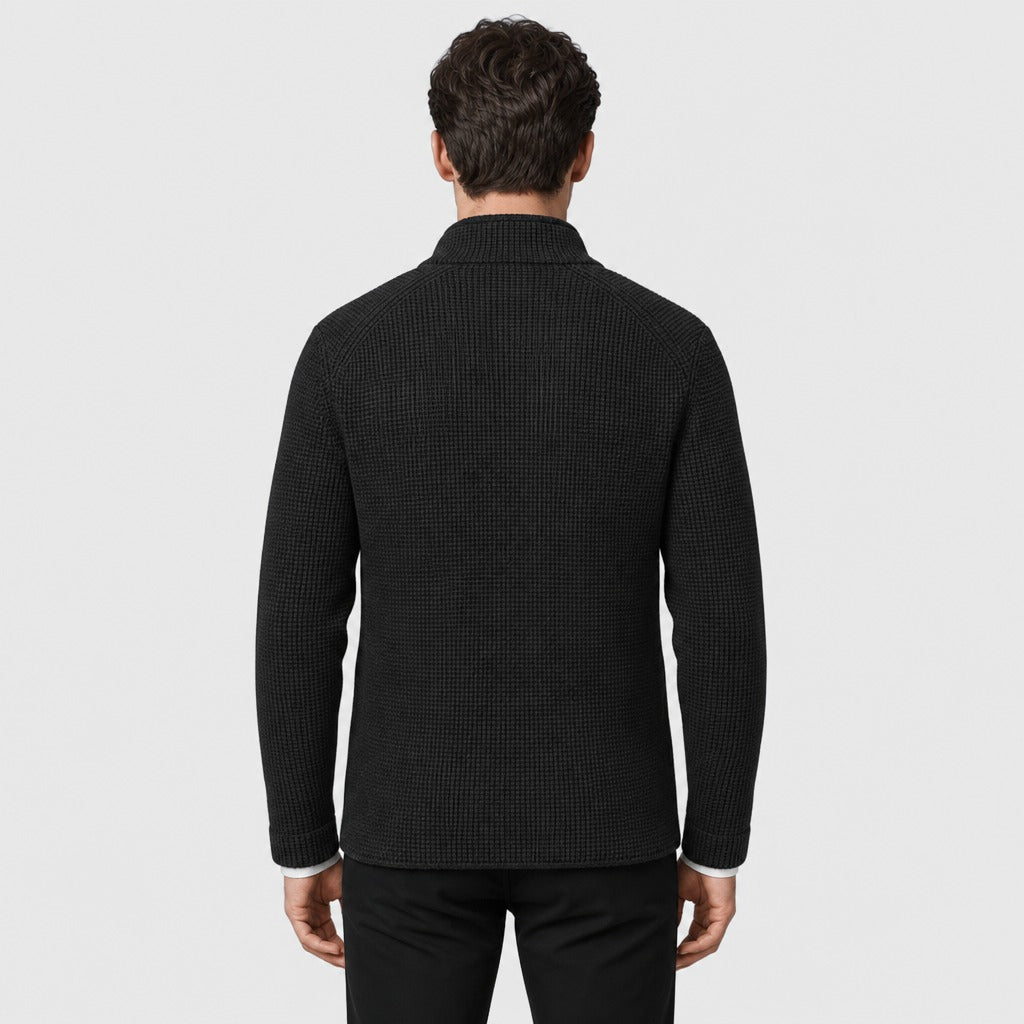 Men’s Knitted Wool Blazer Black back