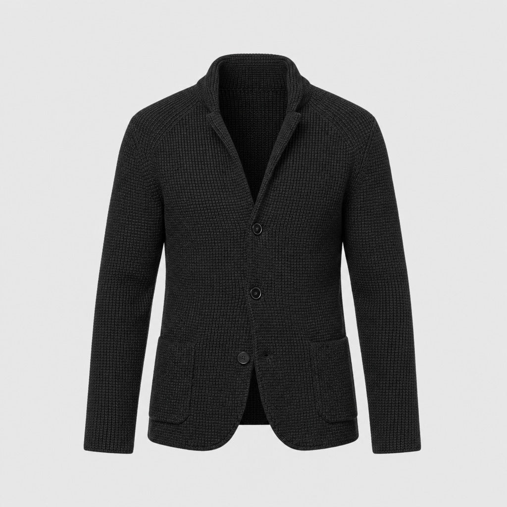 Men’s Knitted Wool Blazer Black product front