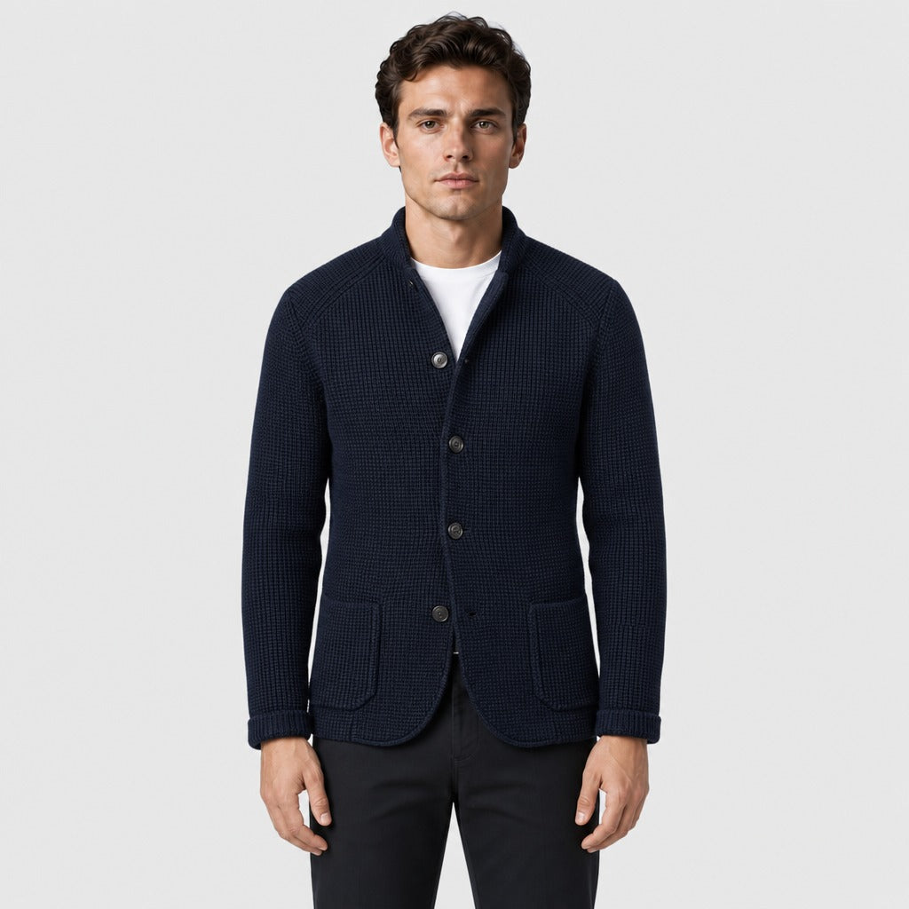 Men’s Knitted Wool Blazer Navy