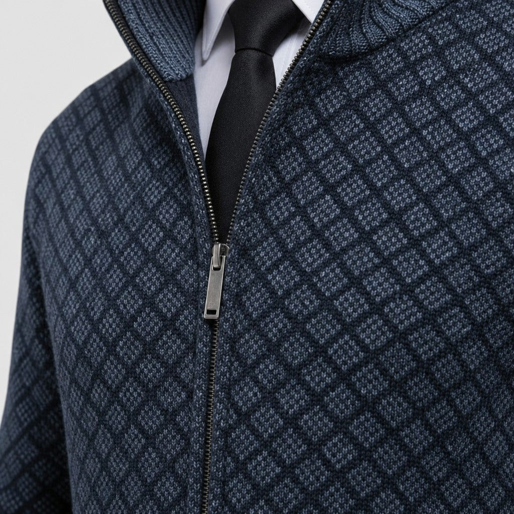 Men’s Knitted Zip-Up Jacket detail
