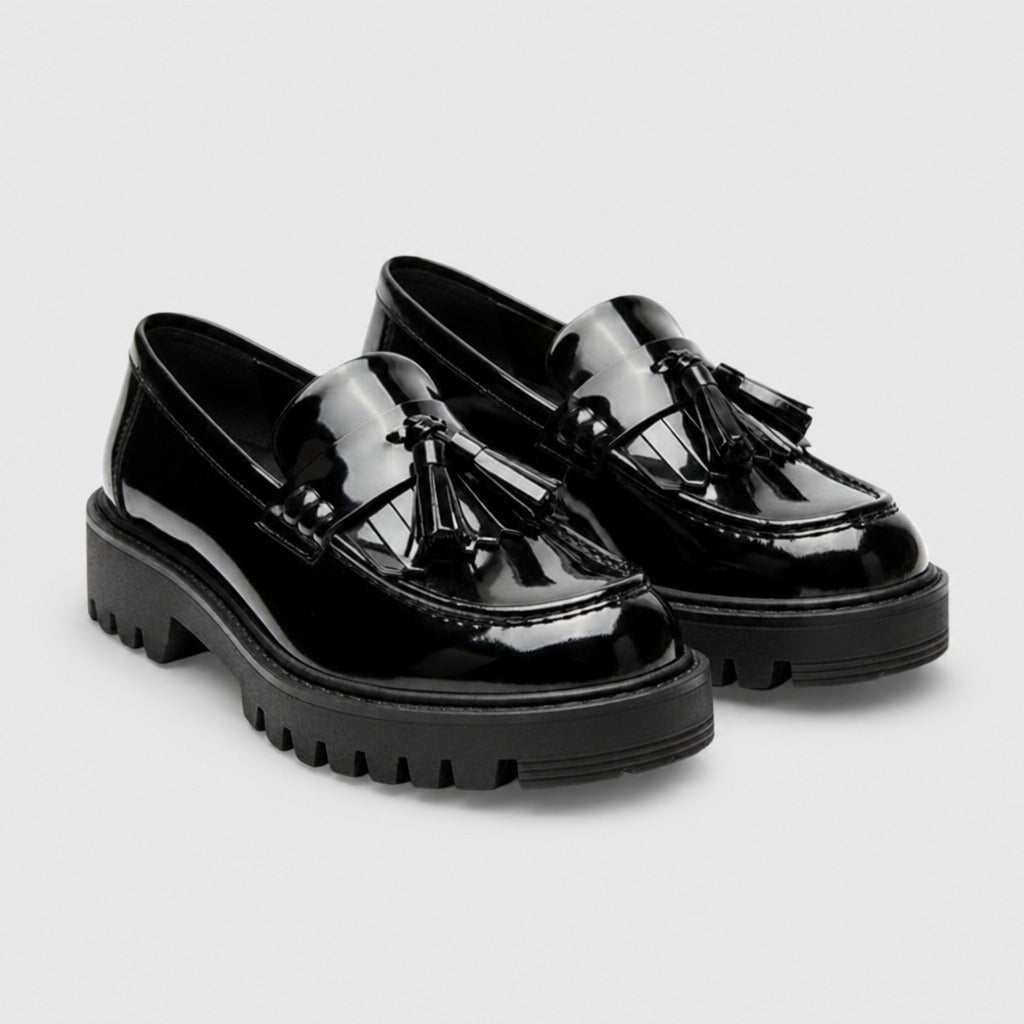 Men’s Leather Slip-On Loafers with Latex Insole Black pair