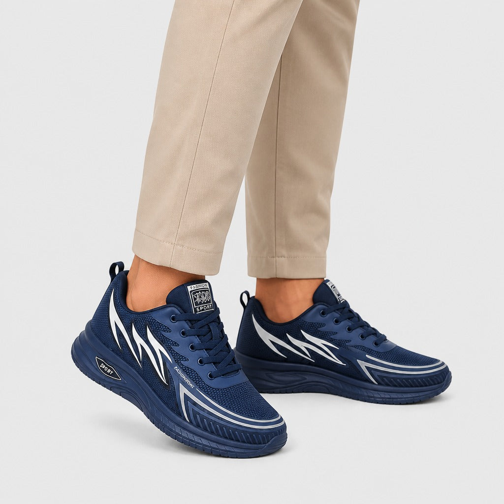 Men’s Lightweight Lace-Up Shoes with EVA Insole Blue worn