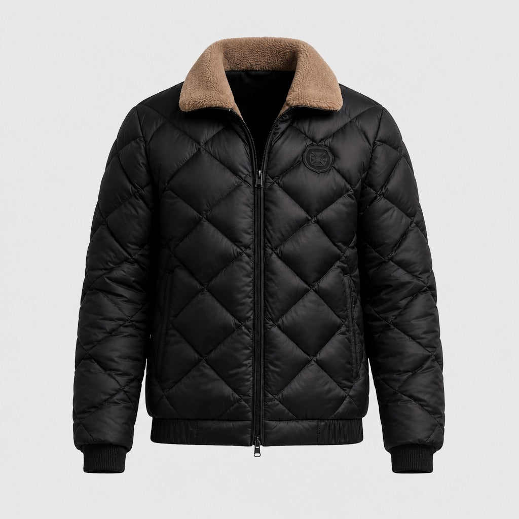 Men’s Lightweight Padded Jacket with Pockets Black product front