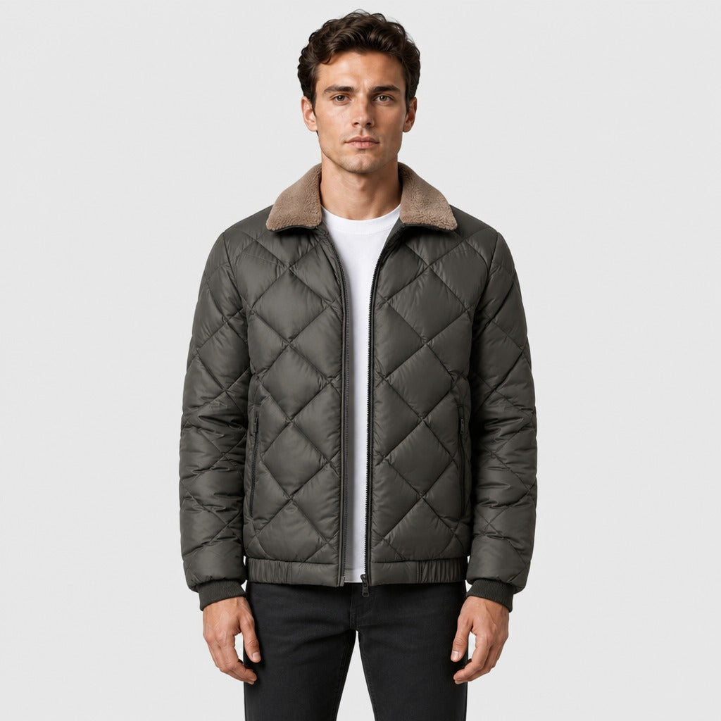 Men’s Lightweight Padded Jacket with Pockets Grey