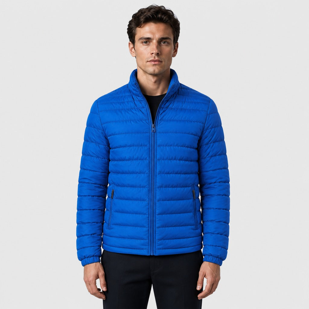 Men’s Lightweight Quilted Puffer Jacket Blue front