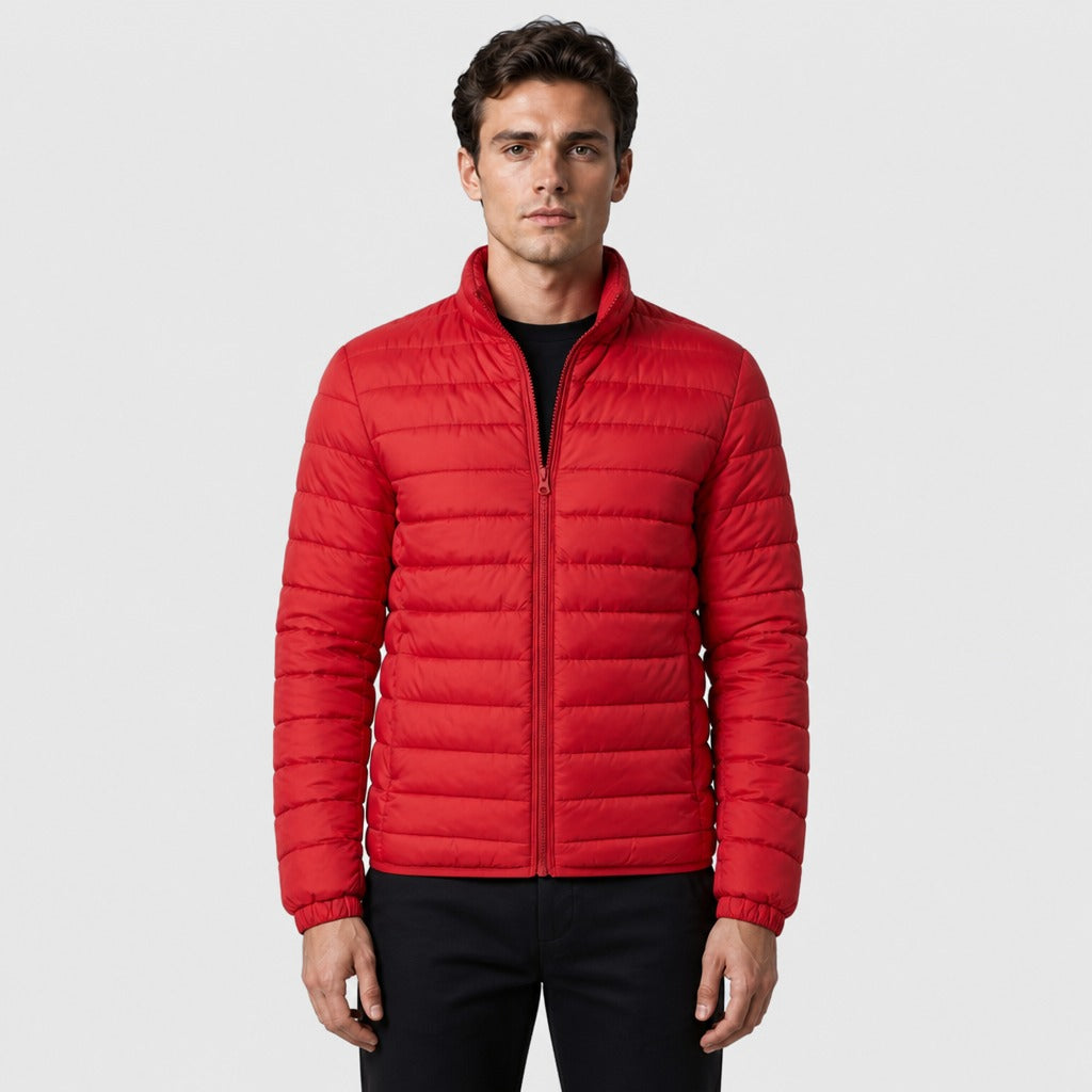 Men’s Lightweight Quilted Puffer Jacket Red