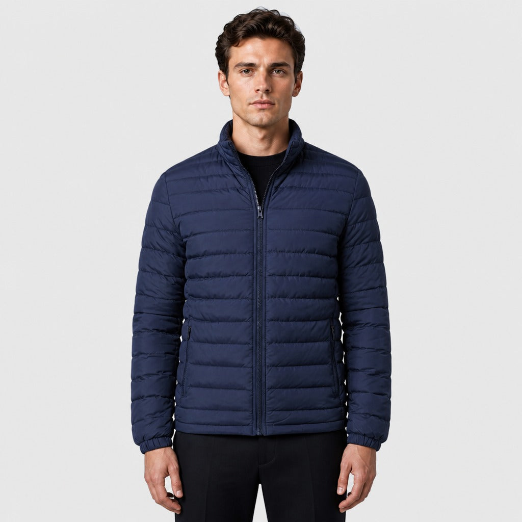 Men’s Lightweight Quilted Puffer Jacket Navy Blue