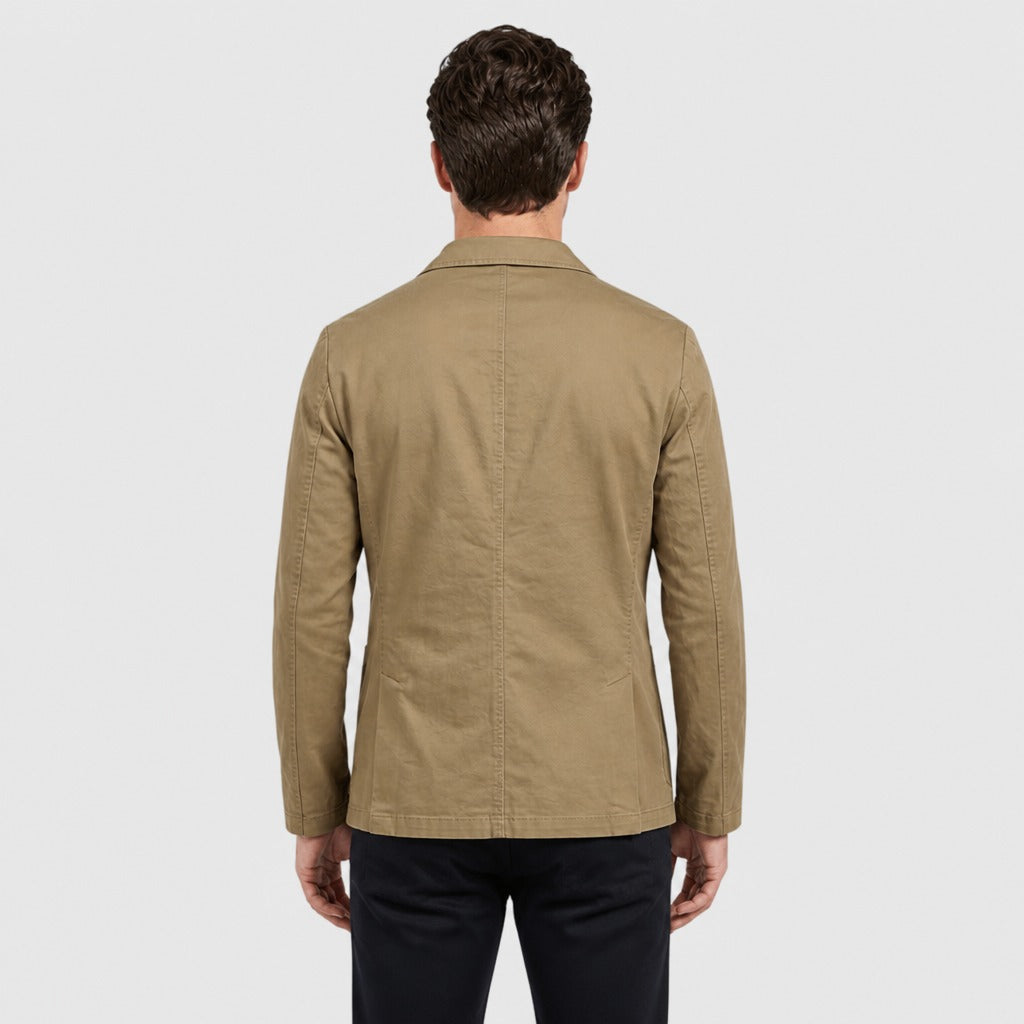 Men’s Lightweight Single-Button Blazer Khaki back