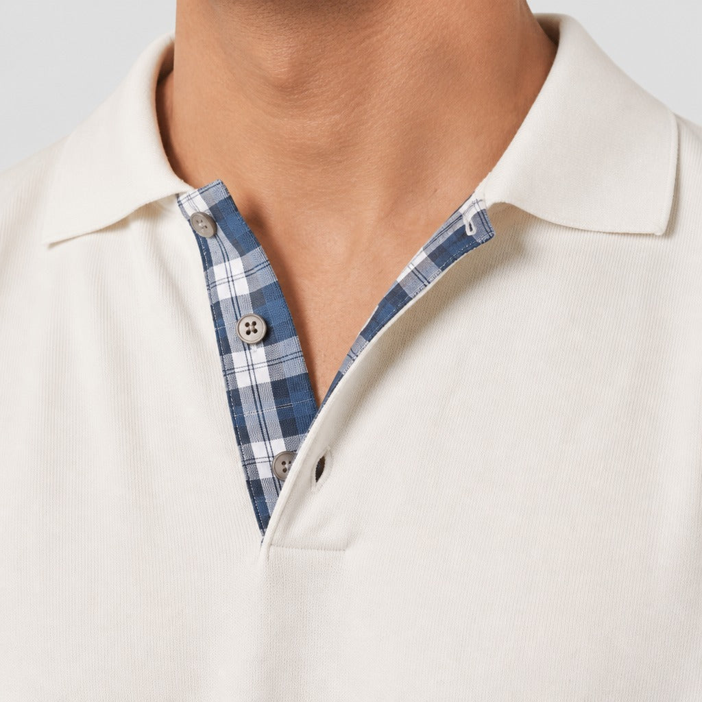 Men’s Long Sleeve Button Collar T-Shirt detail