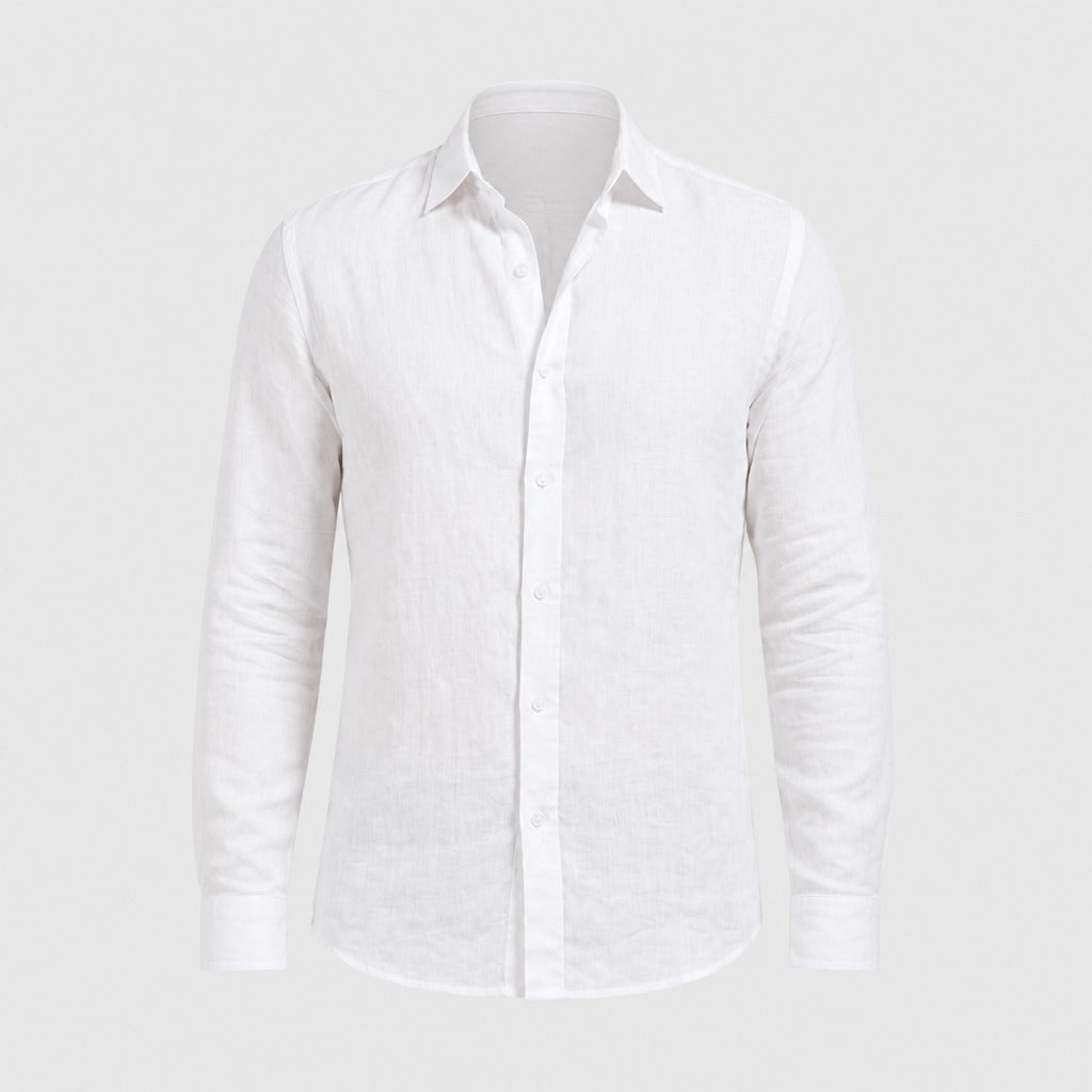 Men’s Long Sleeve Button-Up Shirt White product front