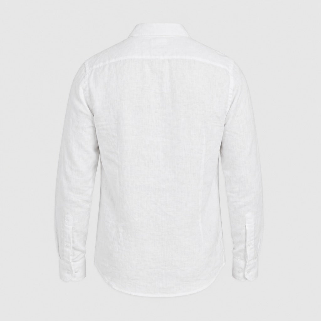 Men’s Long Sleeve Button-Up Shirt White product back