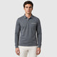 Men’s Long Sleeve Cotton Blend Polo Shirt Grey front
