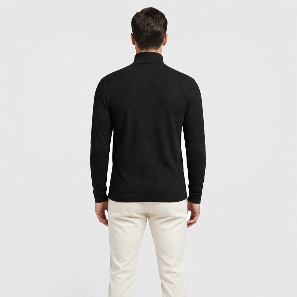 Men’s Long Sleeve Half-Zip Top Black back