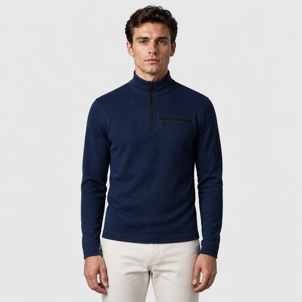 Men’s Long Sleeve Half-Zip Top Blue