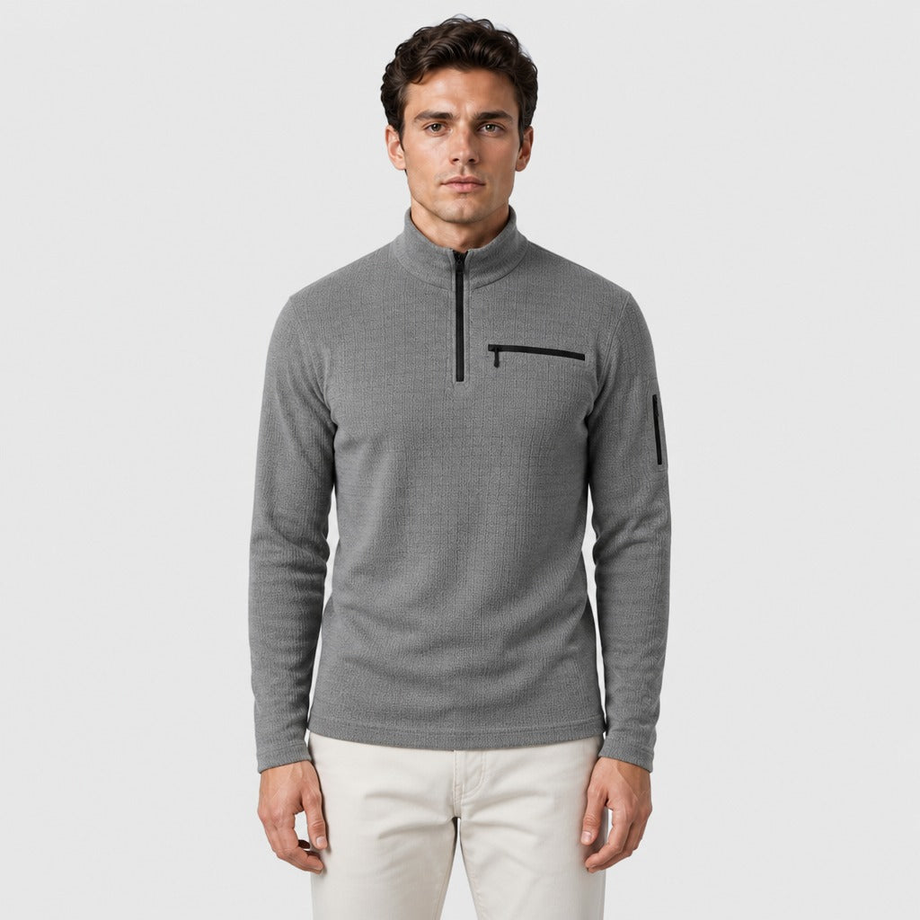 Men’s Long Sleeve Half-Zip Top Grey