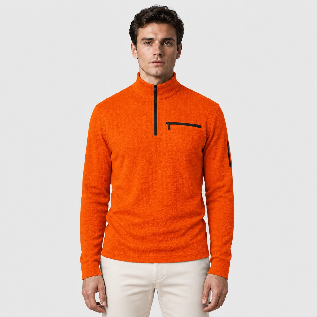Men’s Long Sleeve Half-Zip Top Orange