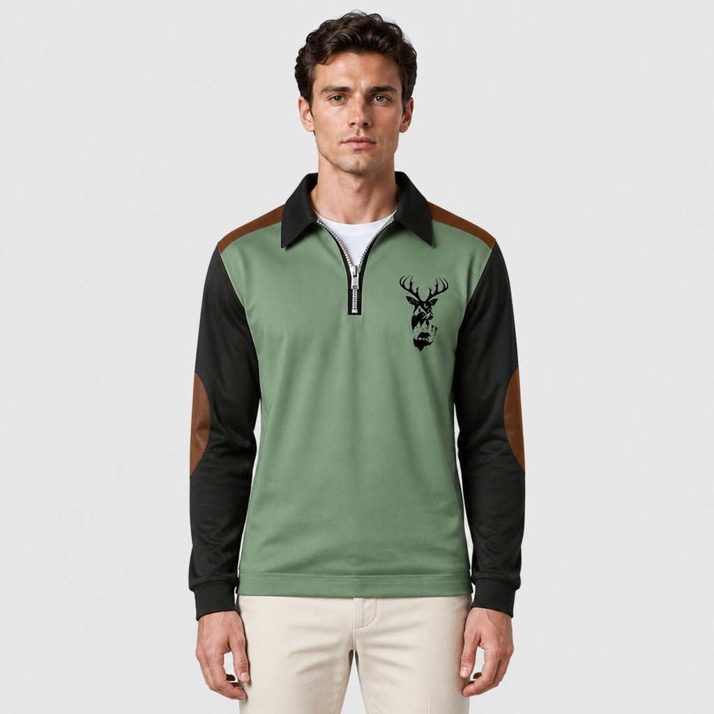 Men’s Long Sleeve Quick-Dry Polo Shirt Green