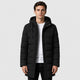 Men’s Longline Hooded Puffer Coat Black front