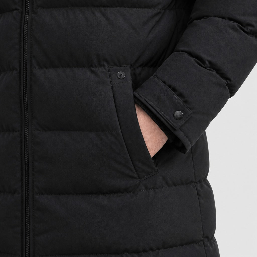 Men’s Longline Hooded Puffer Coat detail