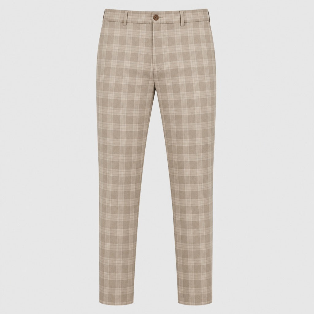 Men’s Loose Fit Button Trousers with Pockets Khaki product front